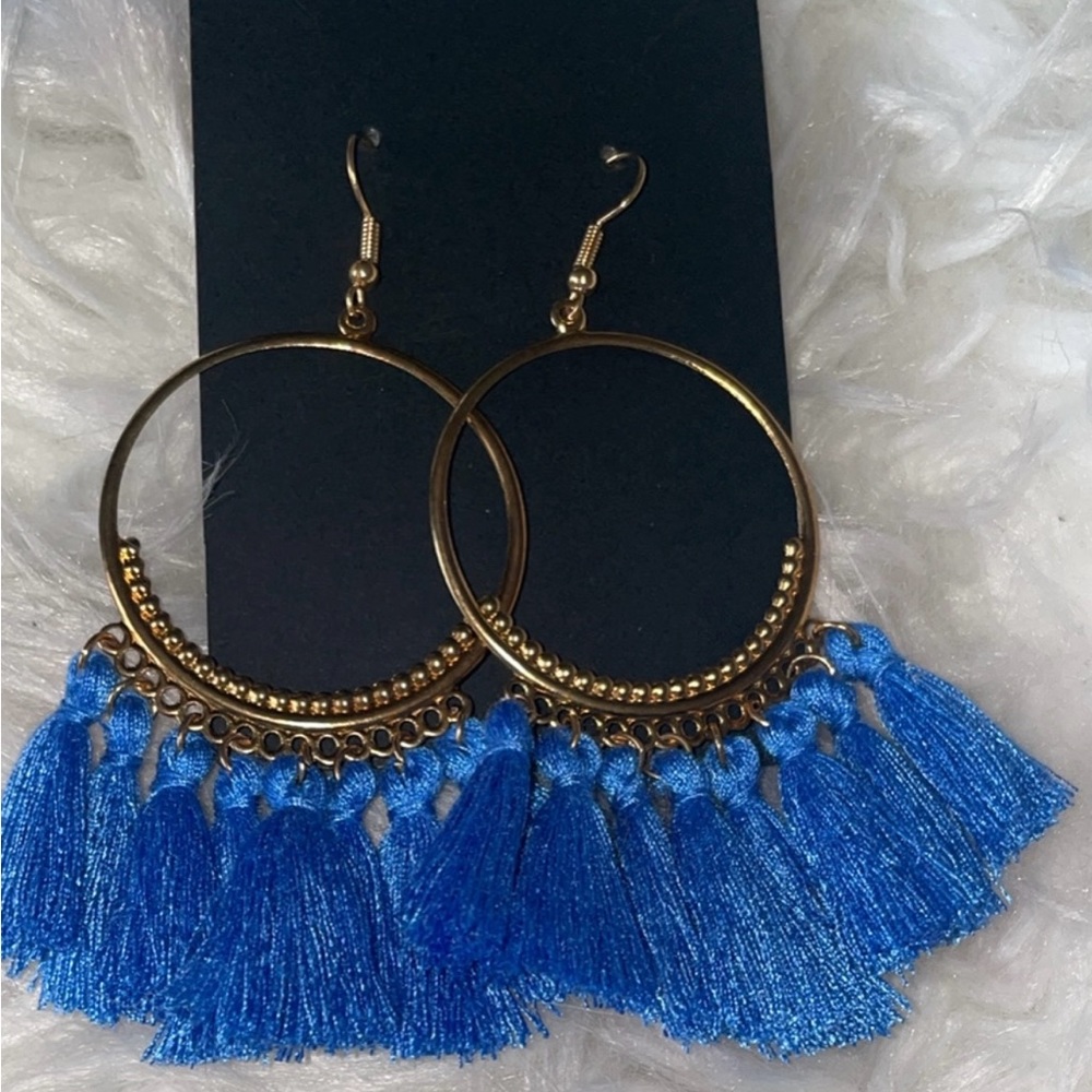 Blue Tassel Earrings!